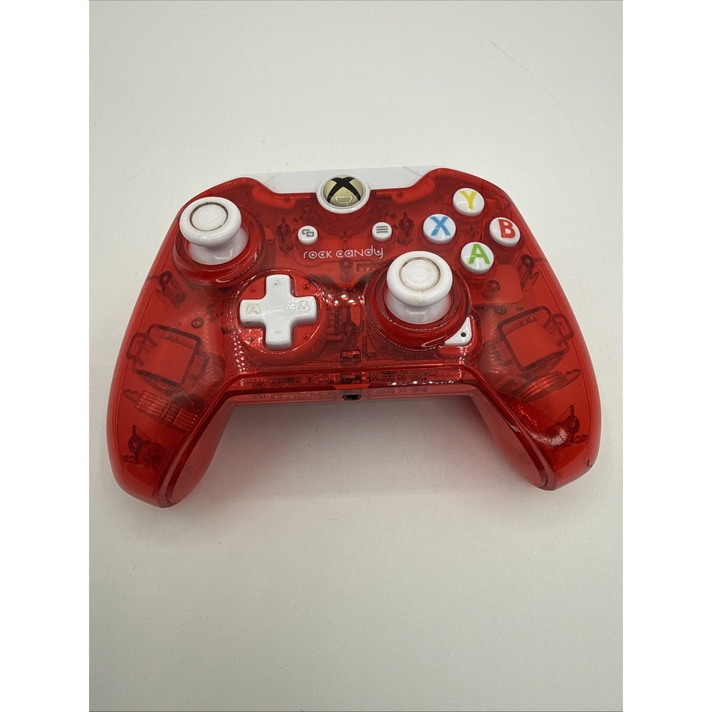 PDP Rock Candy Xbox 360 Wired Controller Missing Cable Clear Red Tested Works